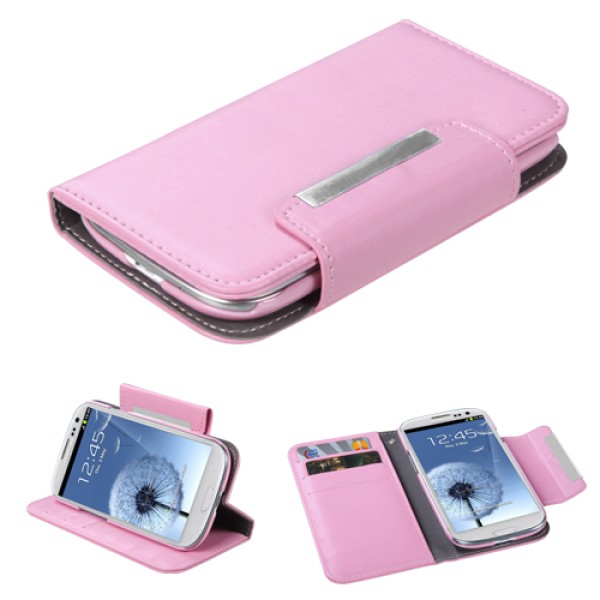 Case Flip Cover Leather Galaxy SIII Pink Clasps Metalic (17001790) by www.tiendakimerex.com